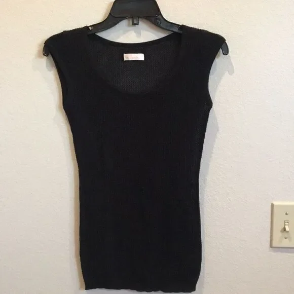 FRENCHI CAP SLEEVE WOVEN KNIT TOP - Picture 1 of 2